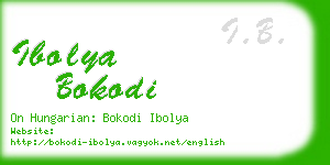 ibolya bokodi business card